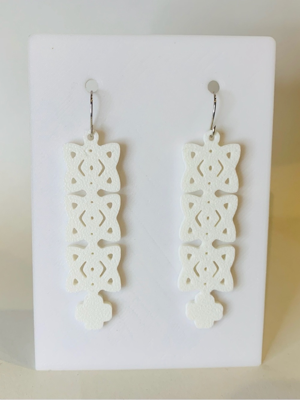 White Floral Lace Drop Earrings - Women Jewelry